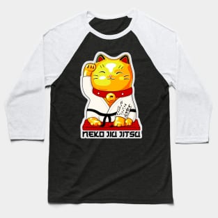 Neko Jiu Jitsu - Lucky Cat Baseball T-Shirt